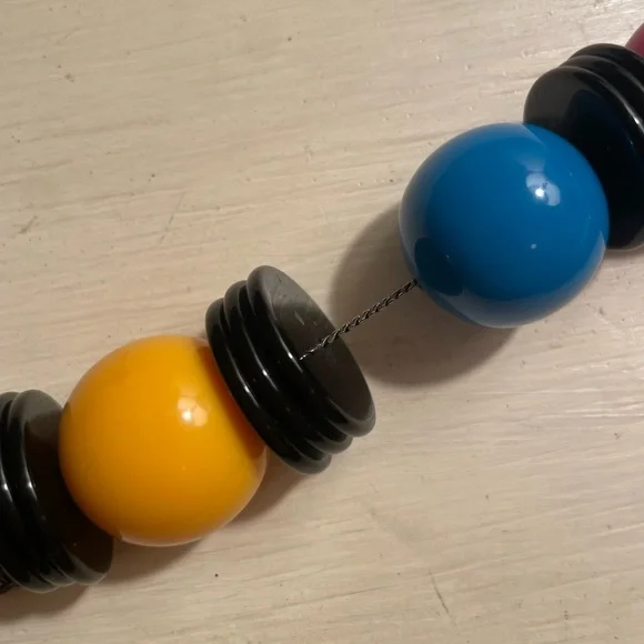 Chunky VINTAGE 1980s YSL chunky beaded necklace - Picture 2 of 5